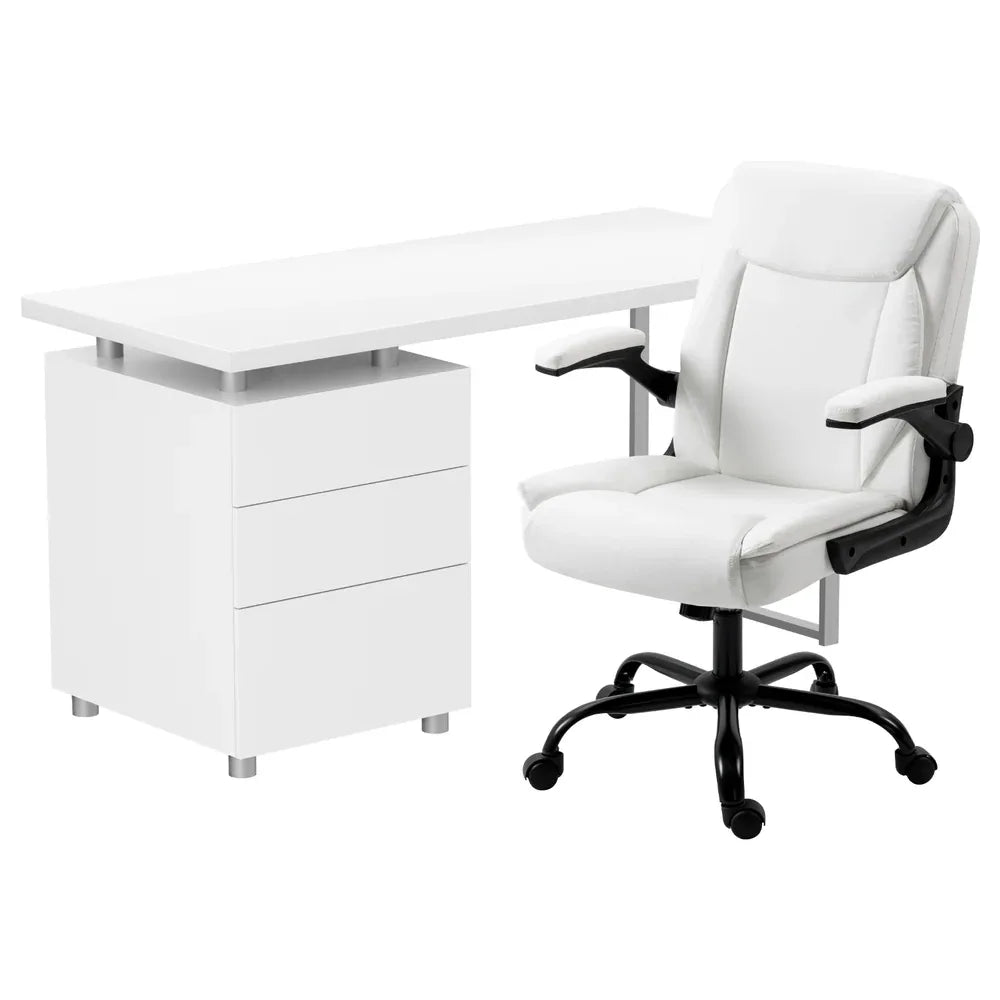 Artiss Computer Desk Executive Office Chairs Sets White - Mekamart Australia
