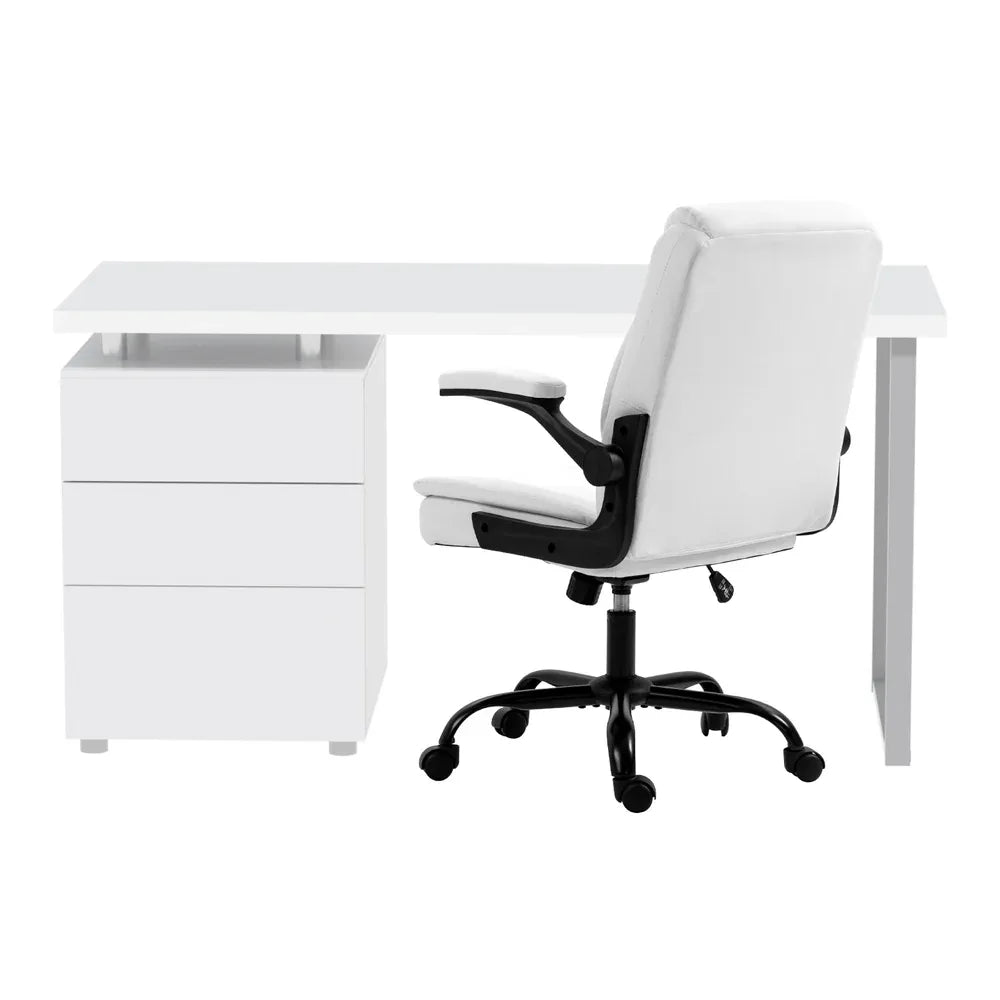 Artiss Computer Desk Executive Office Chairs Sets White - Mekamart Australia