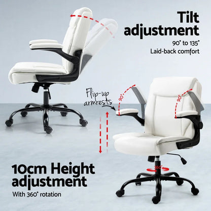 Artiss Computer Desk Executive Office Chairs Sets White - Mekamart Australia