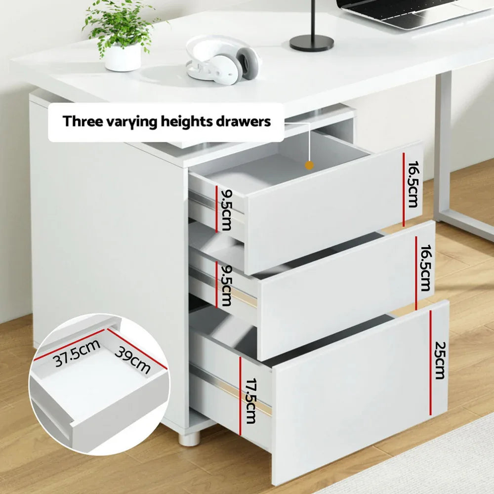 Artiss Computer Desk Drawer White 140CM - Mekamart Australia