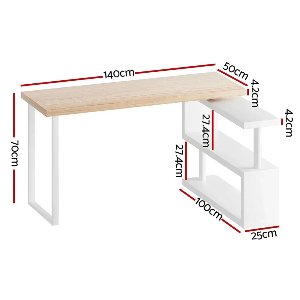 Artiss Computer Desk Bookshelf 140CM - Mekamart Australia