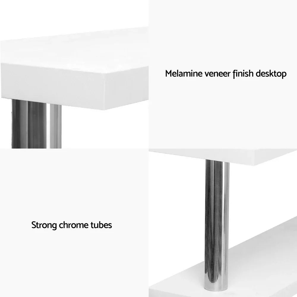 Artiss Computer Desk L-Shape Bookshelf White - Mekamart Australia