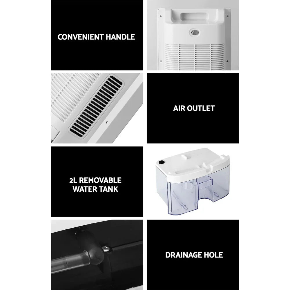 Devanti Dehumidifier 2L Air Purifier White - Mekamart Australia