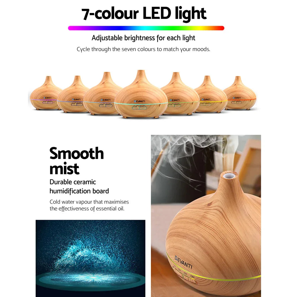 Devanti Aroma Diffuser Aromatherapy Humidifier 300ml - Mekamart Australia