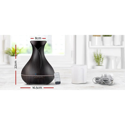 Devanti Aroma Diffuser Aromatherapy Dark Wood 400ml - Mekamart Australia