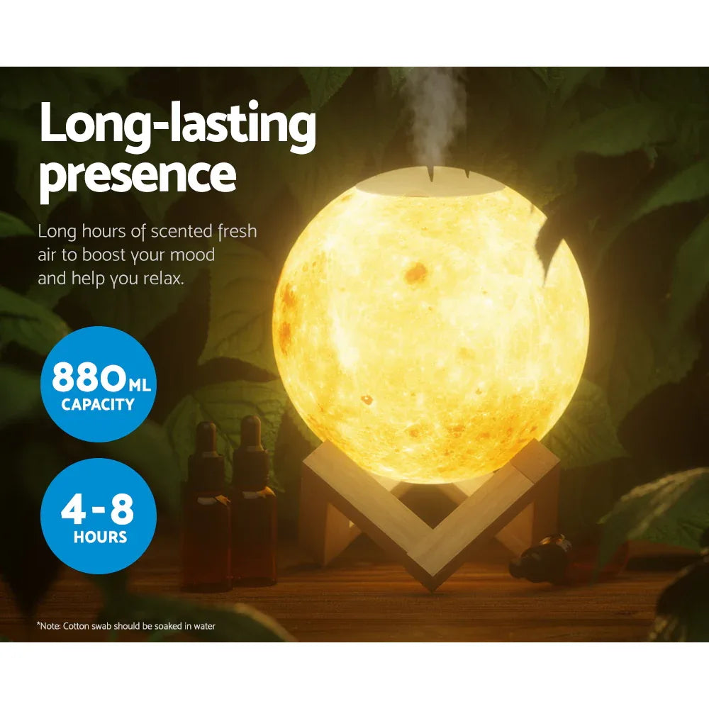 Devanti Aroma Diffuser Aromatherapy Moon Lamp 880ml - Mekamart Australia