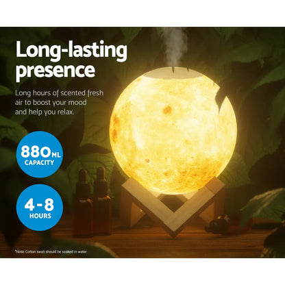 Devanti Aroma Diffuser Aromatherapy Moon Lamp 880ml - Mekamart Australia