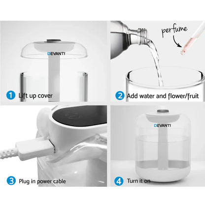 Devanti Aroma Diffuser Aromatherapy Humidifier 1L - Mekamart Australia