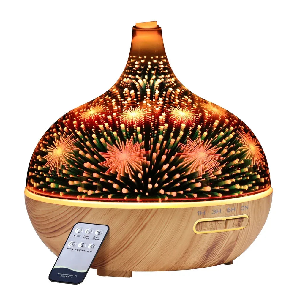 Devanti Aroma Diffuser Aromatherapy 3D Glass 400ml - Mekamart Australia