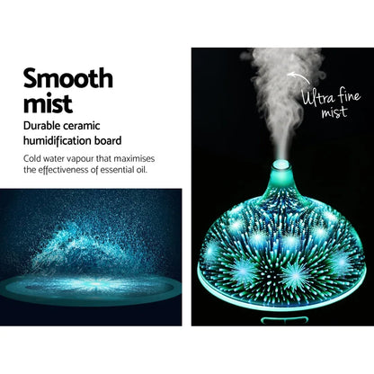 Devanti Aroma Diffuser Aromatherapy 3D Glass 400ml - Mekamart Australia