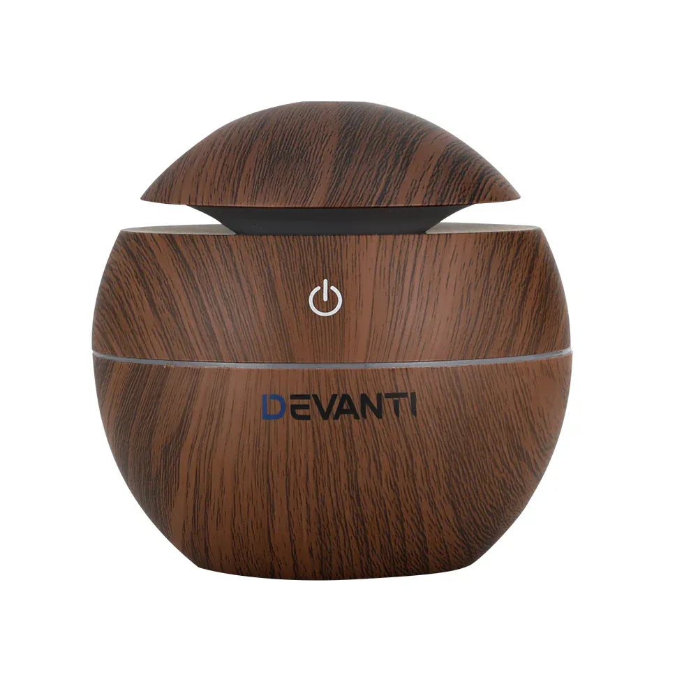 Devanti Aroma Diffuser Aromatherapy Dark Wood 130ml - Mekamart Australia