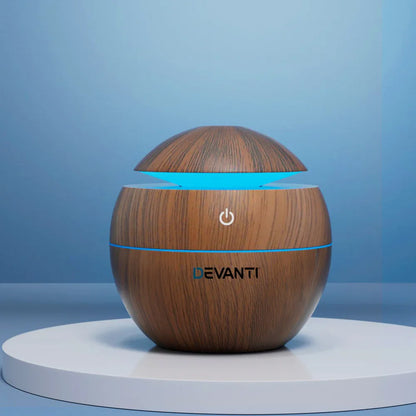 Devanti Aroma Diffuser Aromatherapy Dark Wood 130ml - Mekamart Australia