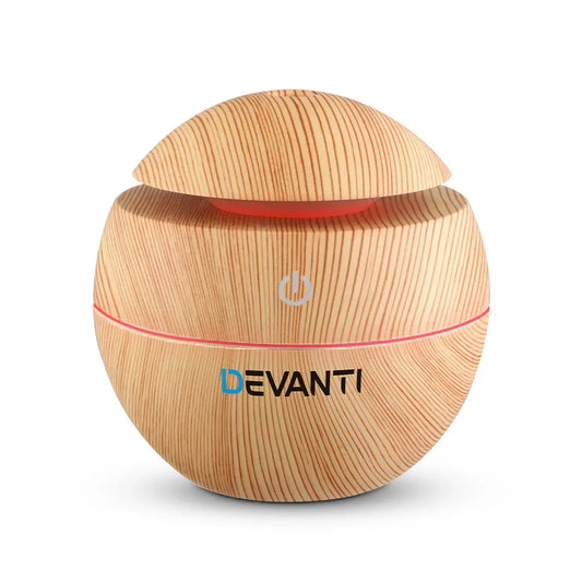Devanti Aroma Diffuser Aromatherapy Light Wood 130ml - Mekamart Australia