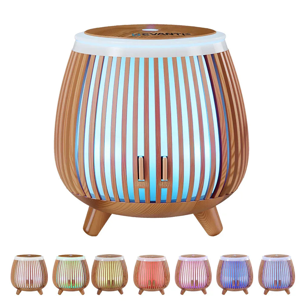 Devanti Ultrasonic Aroma Diffuser Aromatherapy 140ml LED Lights Iron Humidifier Forest Deep Wood - Mekamart Australia