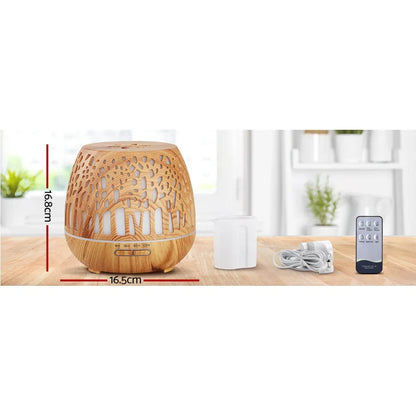 Devanti Aroma Diffuser Aromatherapy Wood Grain 400ml - Mekamart Australia
