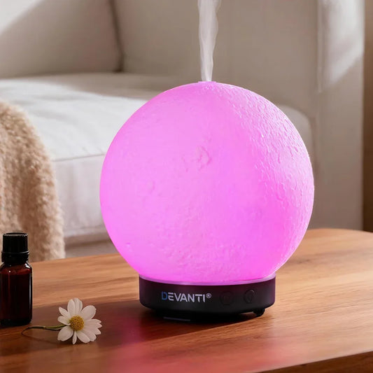 Devanti Ultrasonic Aroma Diffuser Aromatherapy Moon Lamp 100ml - Mekamart Australia