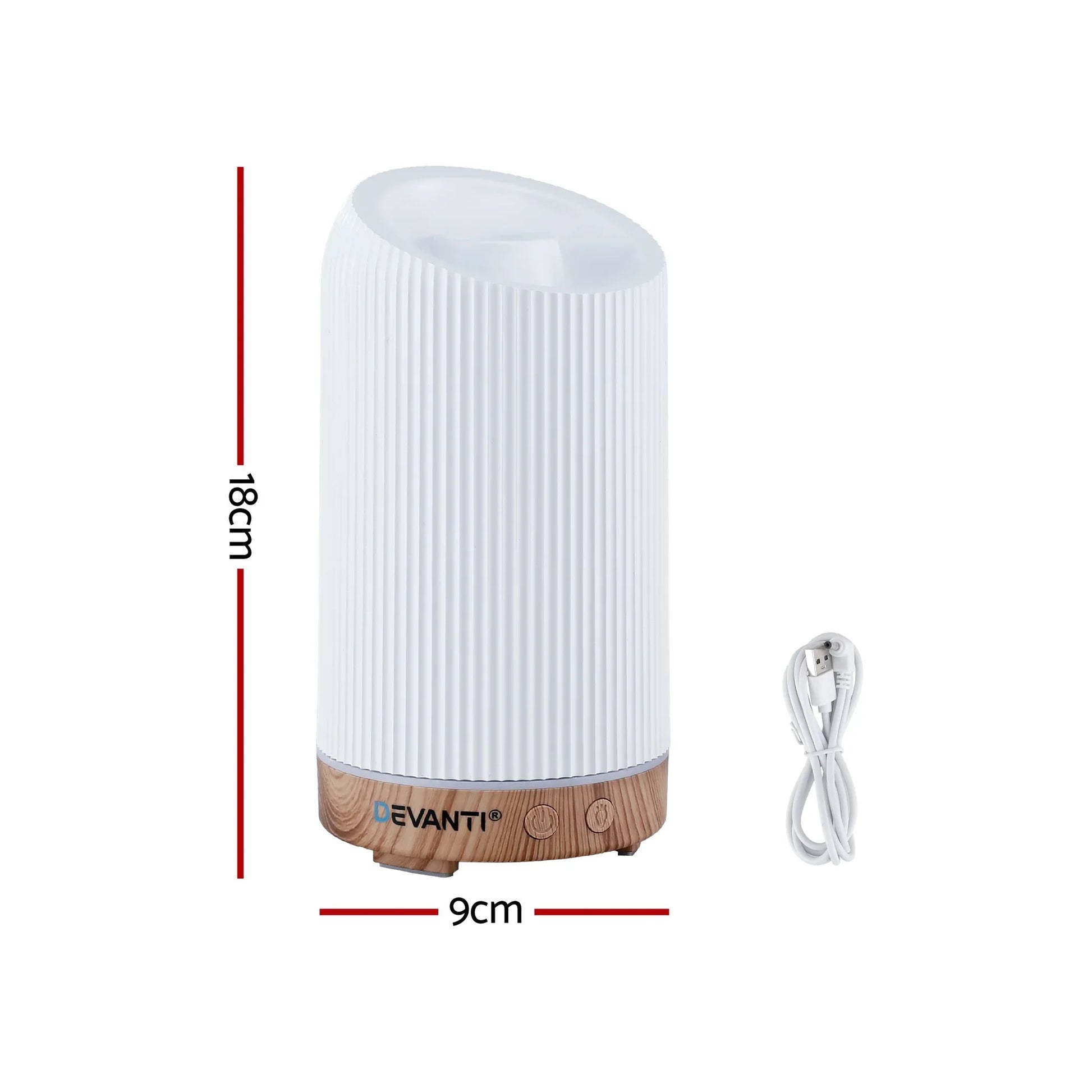 Devanti Ultrasonic Aroma Diffuser Aromatherapy 200ml LED Lights Iron Humidifier Forest - Mekamart Australia