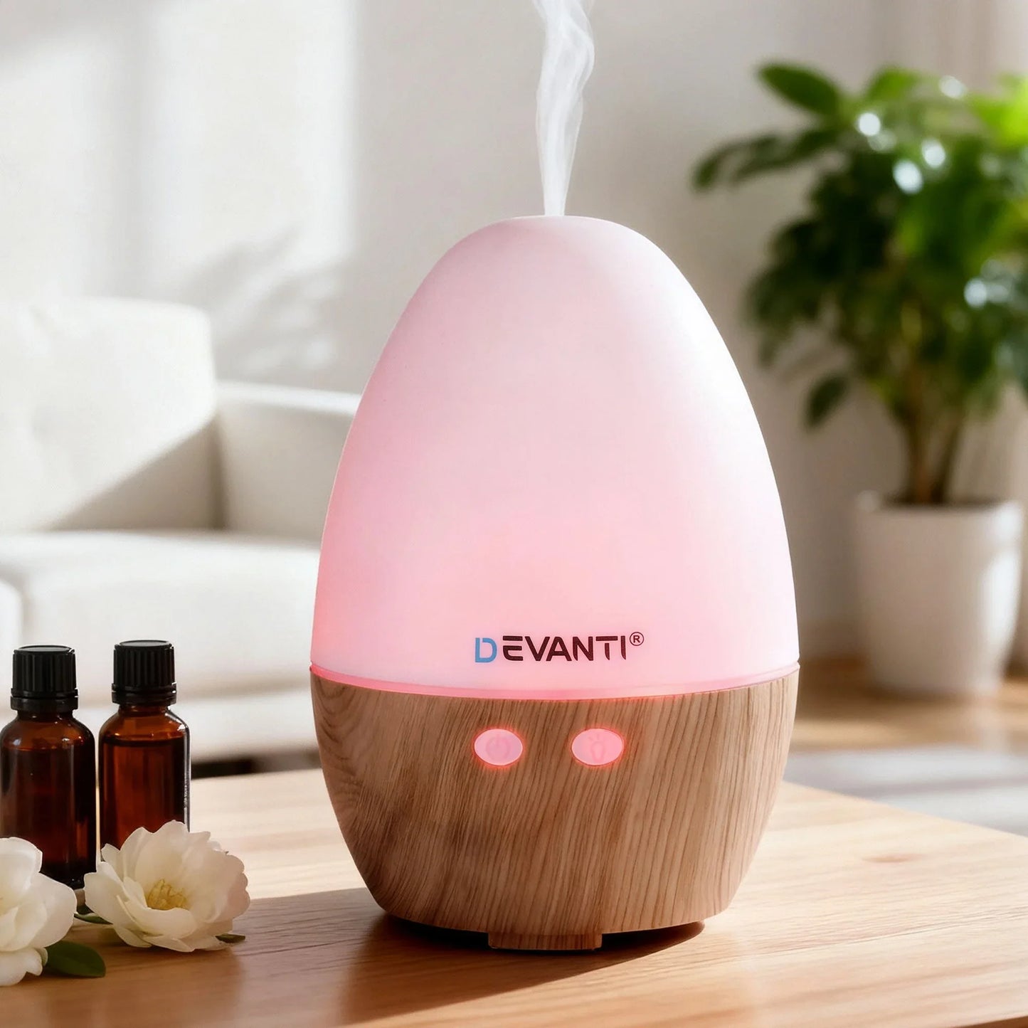 Devanti Ultrasonic Aroma Diffuser Aromatherapy 130ml LED Lights Iron Humidifier Forest - Mekamart Australia