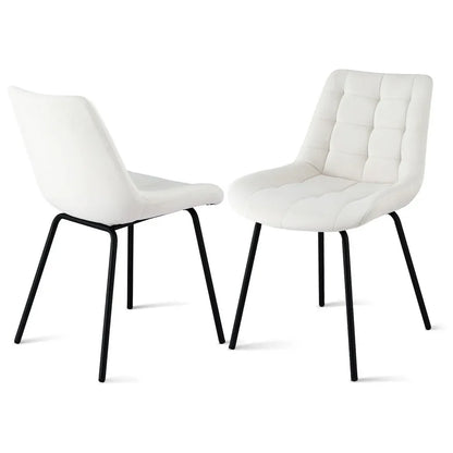 Artiss 2x Dining Chairs Velvet Tufted Kitchen Lounge Cafe Accent Chair Beige - Mekamart Australia