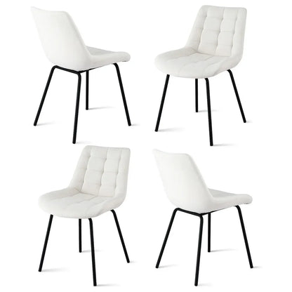 Artiss 4x Dining Chairs Velvet Tufted Kitchen Lounge Cafe Accent Chair Beige - Mekamart Australia