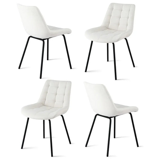Artiss 4x Dining Chairs Velvet Tufted Kitchen Lounge Cafe Accent Chair Beige - Mekamart Australia