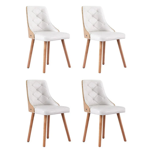 1 Set of 4 Artiss Dining Chairs White PU - Mekamart Australia