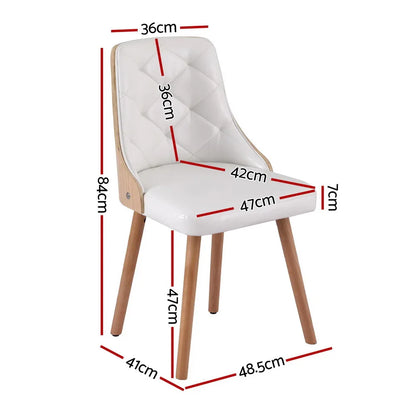 1 Set of 4 Artiss Dining Chairs White PU - Mekamart Australia
