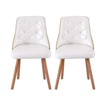 1 Set of 4 Artiss Dining Chairs White PU - Mekamart Australia