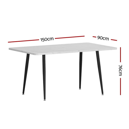 1.5M Artiss Dining Table Marble Effect - Mekamart Australia