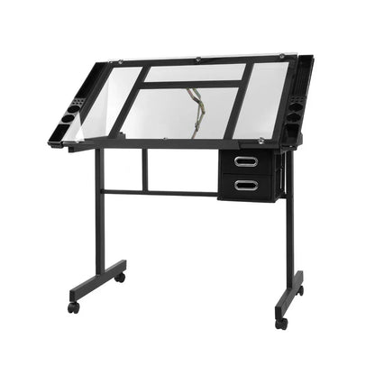 Artiss Drawing Desk Drafting Table Black - Mekamart Australia