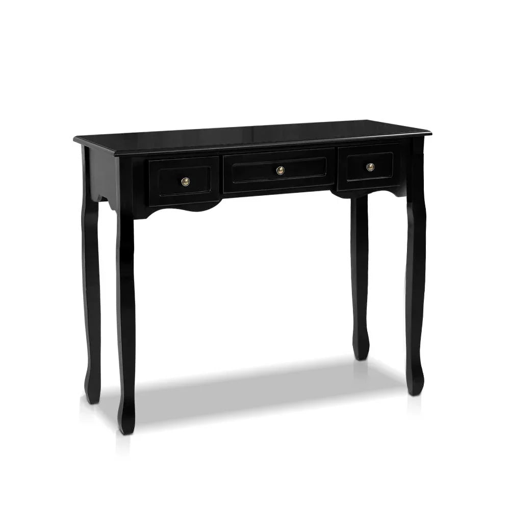 Artiss Console Table 3 Drawers Black Hamptons - Mekamart Australia