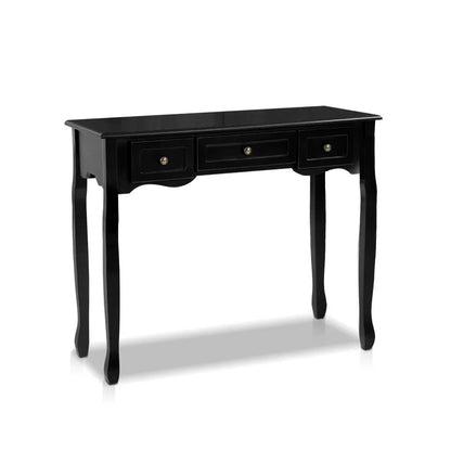 Artiss Console Table 3 Drawers Black Hamptons - Mekamart Australia