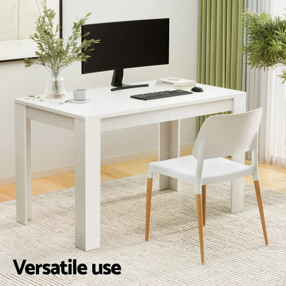 1 Artiss Dining Table and 4 Chairs Set White Wood - Mekamart Australia