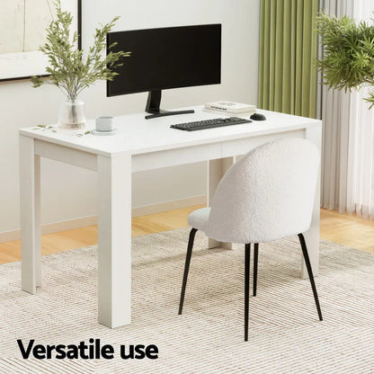 1 Artiss Dining Table and 4 Chairs Set White Sherpa - Mekamart Australia