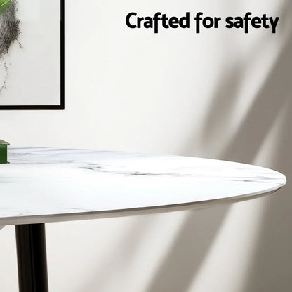1 Artiss Dining Table and 4 Chairs Set Marble White - Mekamart Australia