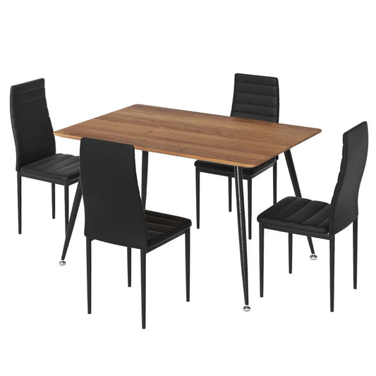 1 Artiss Dining Table and 4 Chairs Set Rectangle Metal - Mekamart Australia