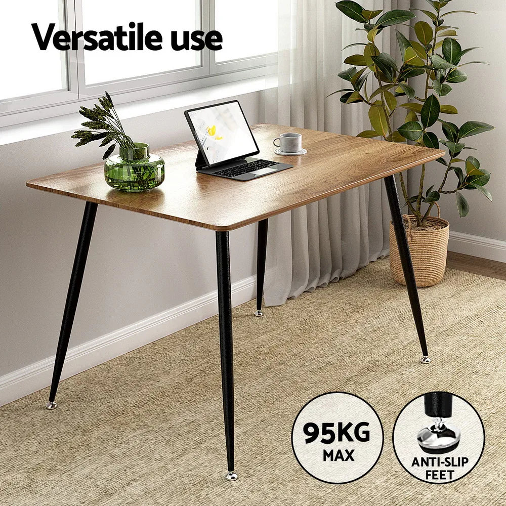 1 Artiss Dining Table and 4 Chairs Set Grey Metal - Mekamart Australia