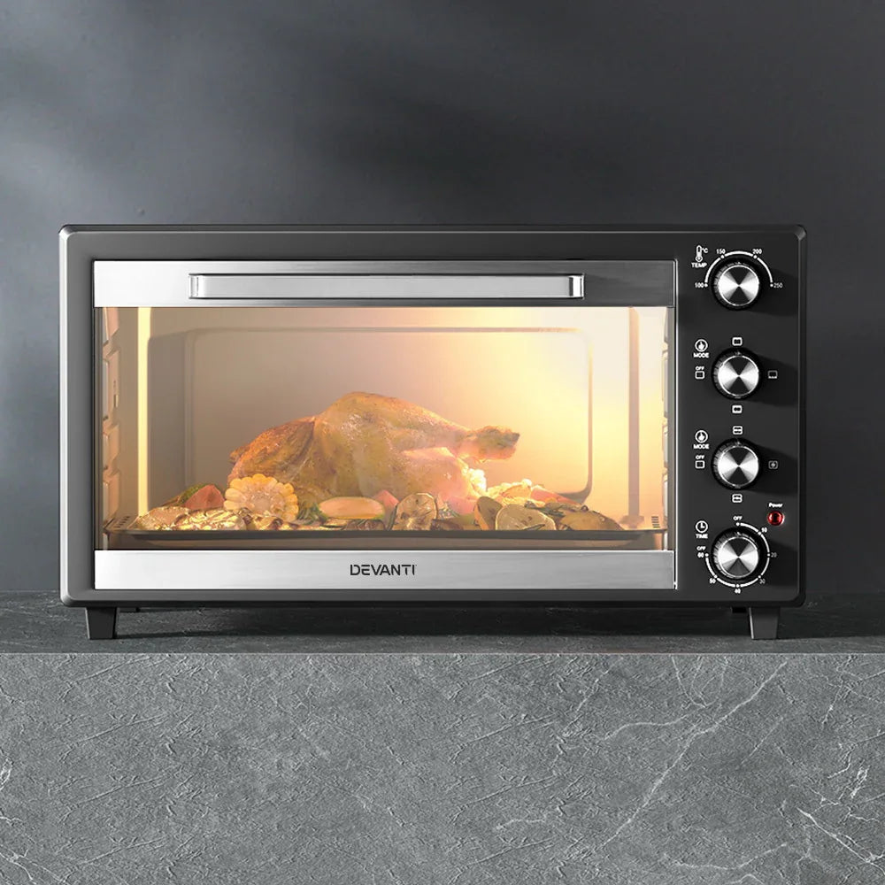 Devanti 60L Convection Oven Electric Fryer Ovens 2000W - Mekamart Australia