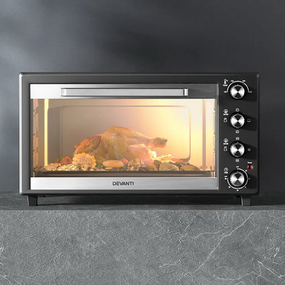 Devanti 60L Convection Oven Electric Fryer Ovens 2000W - Mekamart Australia