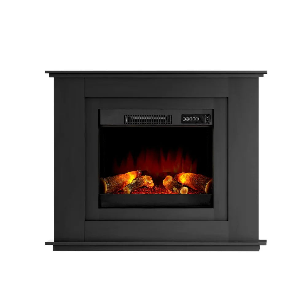 Devanti Electric Fireplace Fire Heater 2000W Black - Mekamart Australia