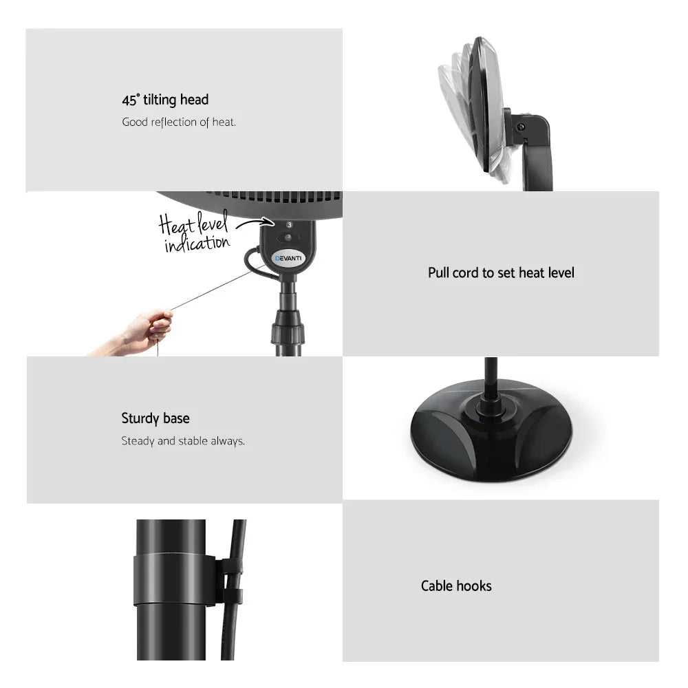 Devanti Electric Patio Heater 2000W - Mekamart Australia