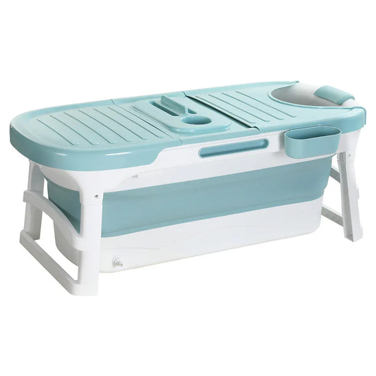 Weisshorn Foldable Bathtub Portable Folding Water Spa with Cover Plate 136x62cm - Mekamart Australia