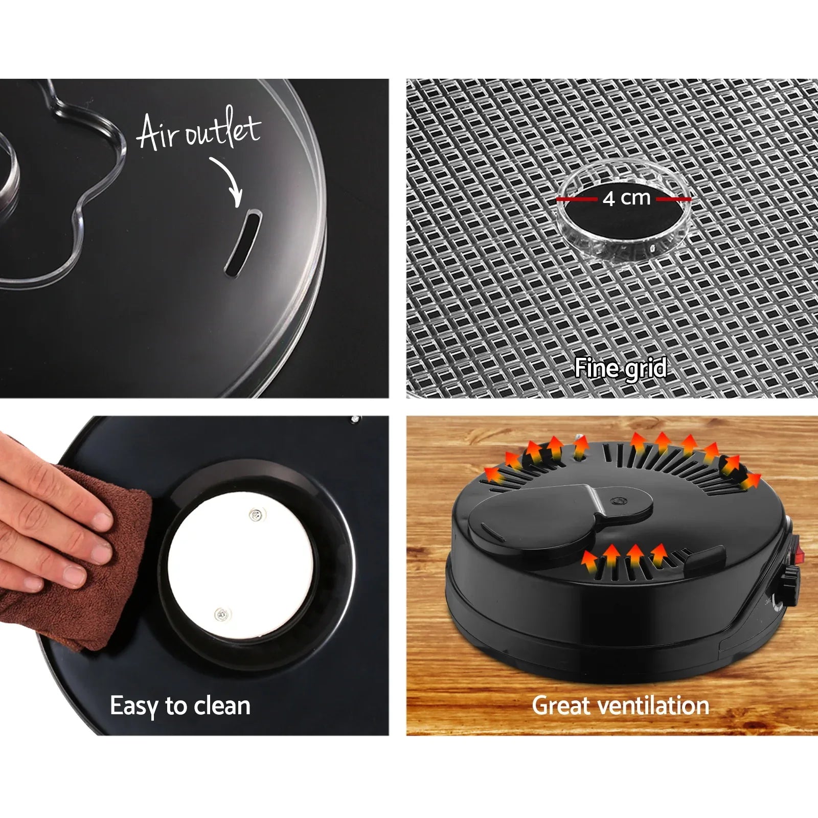 Devanti 5 Trays Food Dehydrator Fruit Dehydrators Pet Beef Jerky Dryer Black - Mekamart Australia