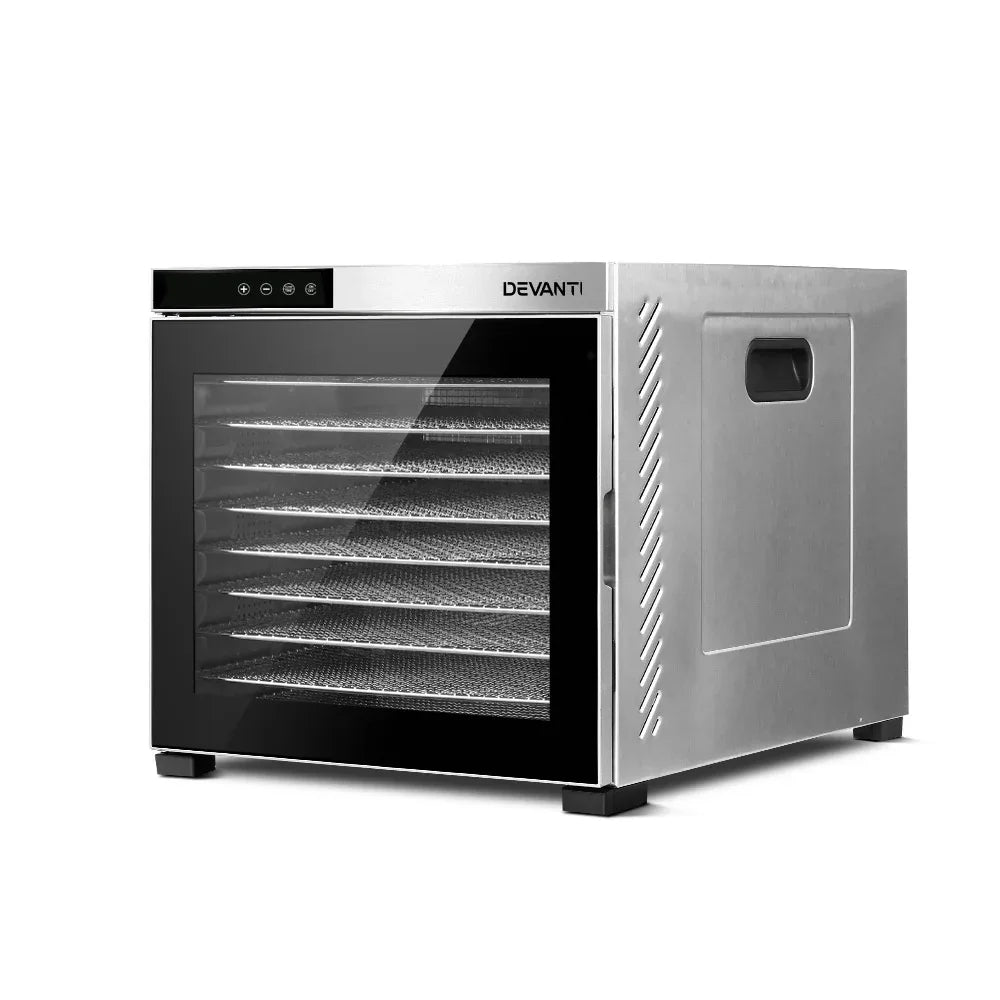 Devanti 10 Trays Food Dehydrator Stainless Steel Tray - Mekamart Australia