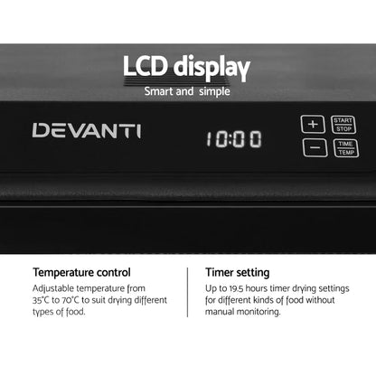 Devanti 6 Trays Food Dehydrator Stainless Steel Tray - Mekamart Australia