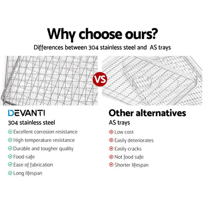 Devanti 6 Trays Food Dehydrator Stainless Steel Tray - Mekamart Australia