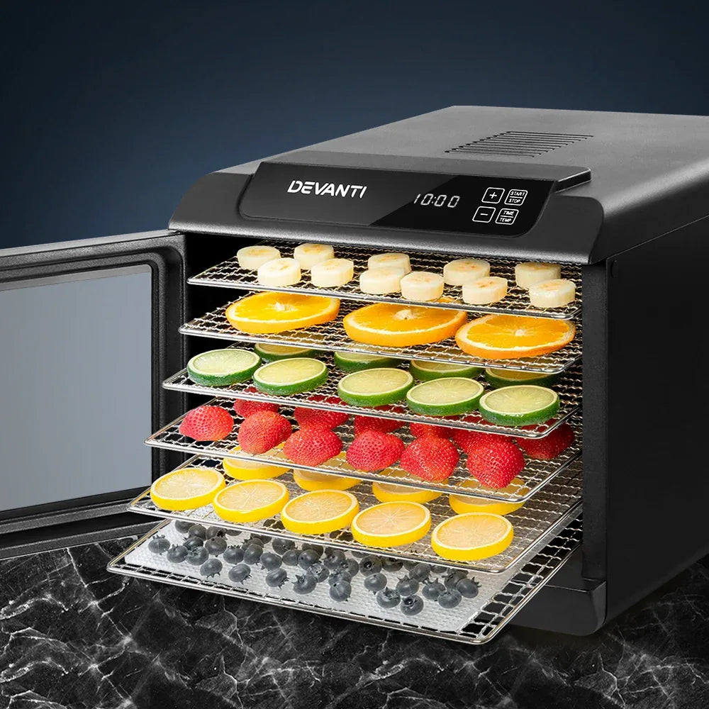 Devanti 6 Trays Food Dehydrator Stainless Steel Tray - Mekamart Australia