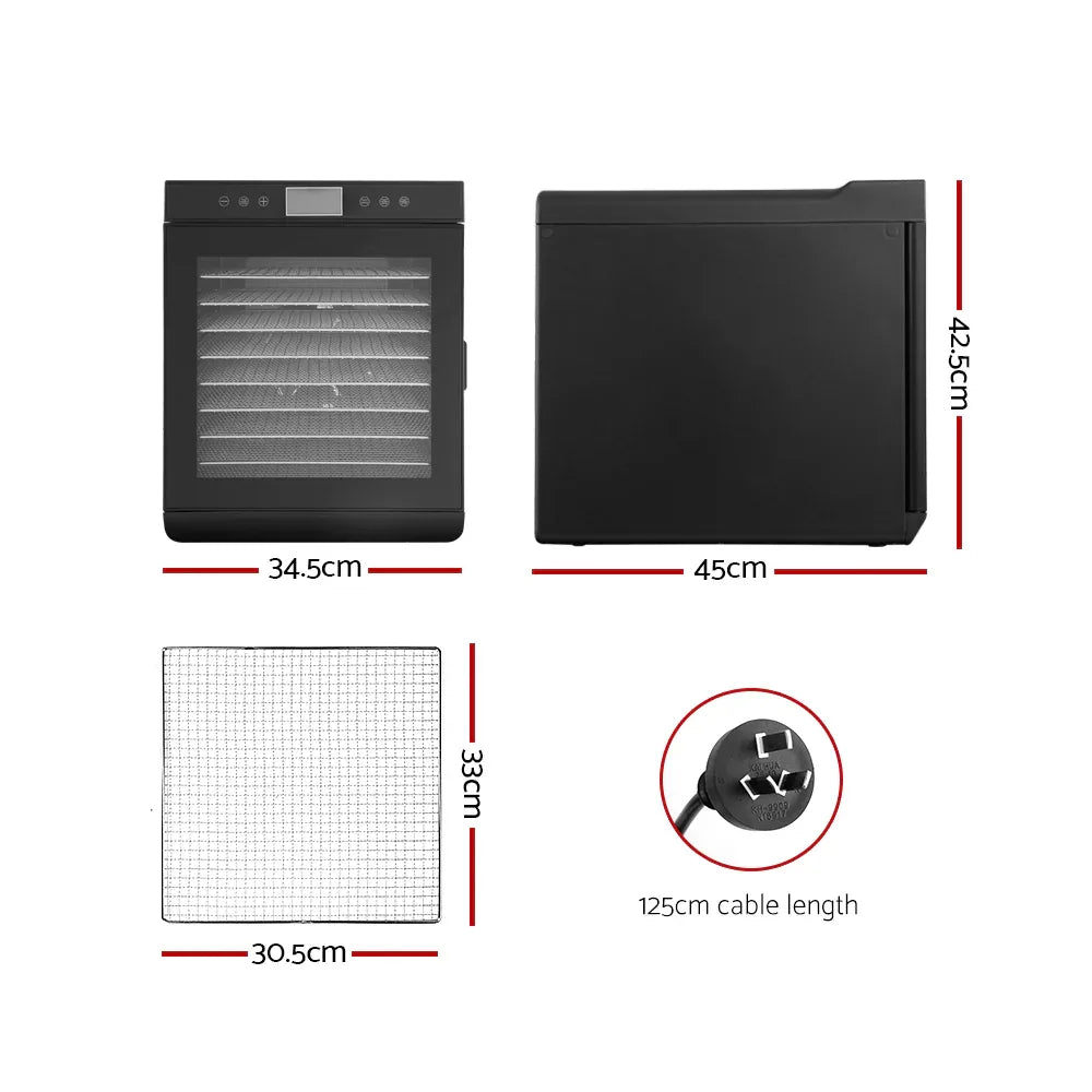 Devanti 10 Trays Food Dehydrator Stainless Steel Tray - Mekamart Australia