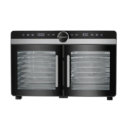 Devanti 16 Trays Food Dehydrator Dual-Zone Stainless Steel - Mekamart Australia