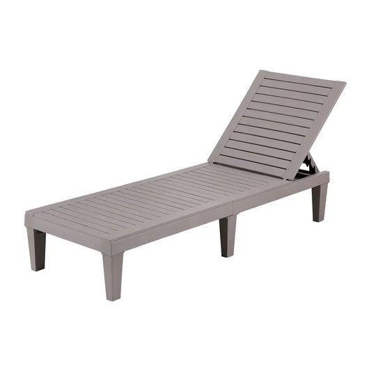 Gardeon Sun Lounge Adjustable Recliner Patio Outdoor Furniture Lightweight Grey - Mekamart Australia